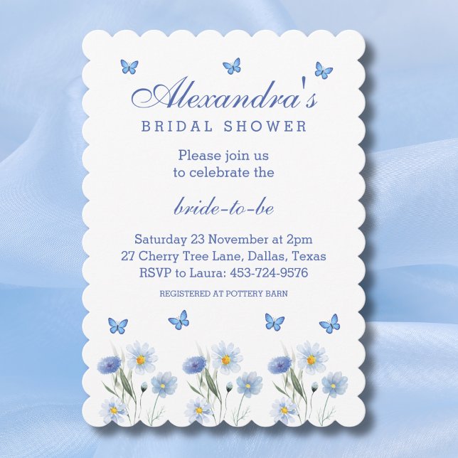 Invitación Flor azul de mariposa silvestre primavera ducha de (Subido por el creador)