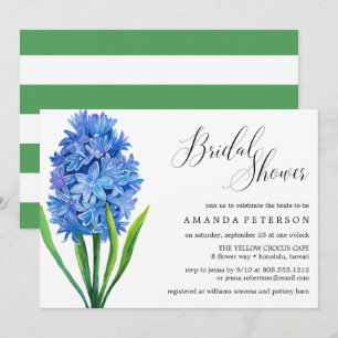 Invitación Flor azul de moda Hydrangea boda Ducha de novia