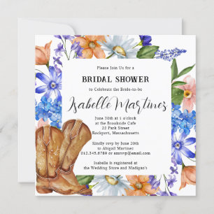 Invitación Flor azul morado rosa silvestre Floral Brigada de