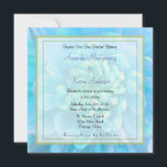 Invitación Flor azul turquesa de Dahlia en Boda acuarela<br><div class="desc">Invitación a una boda de verano. Una flor pintada de color turquesa y agua verde. La imagen se amplía y se centra cerca del centro de esta hermosa flor. Pétalos delicados y suaves en tonos turquesa, verde agua y azul claro. Los tonos pastel de esta imagen romántica y tierna crean...</div>