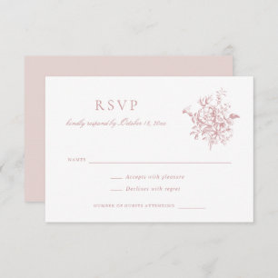 Invitación Flor barroca floral elegante vintage RSVP