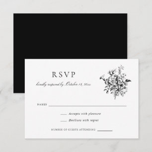 Invitación Flor barroca floral elegante vintage RSVP