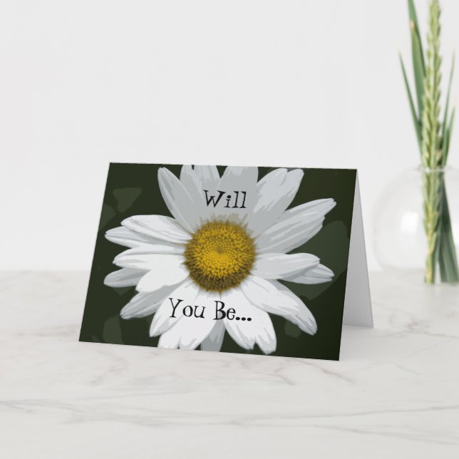 Invitación Flor blanca de margarita será mi dama de honor (Anverso)