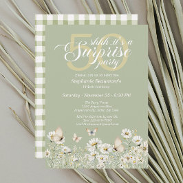 Invitación Flor blanca de mujer sorprende 50 años