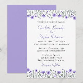 Invitación Flor Boda Flor de flores moradas