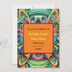 Invitación Flor Boho Colorida 