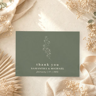 Invitación Flor Boho salvia beige Indie boda gracias