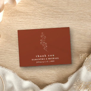 Invitación Flor Boho Terracota Indie boda gracias
