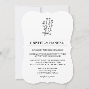 Invitación flor botánica del doodle