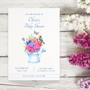 Invitación flor bouquet estético de la ducha de bebé