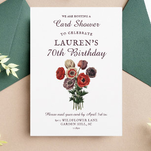 Invitación Flor Bouquet Shower por correo Cumpleaños 70