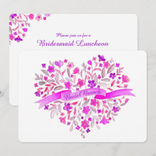 Invitación Flor cardíaca Boda de arte Bouquet Brunch