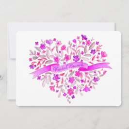 Invitación Flor cardíaca Boda de arte Bouquet Brunch