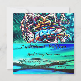 Invitación Flor colorida virtual con rayo violeta