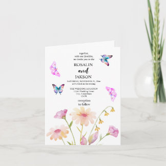 Invitación flor de acuarela editable
