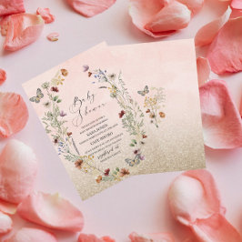 Invitación Flor de acuarela elegante y flor de mariposa