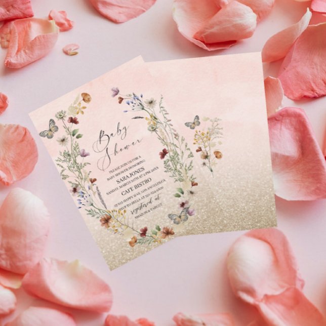 Invitación Flor de acuarela elegante y flor de mariposa (Subido por el creador)