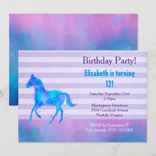 Invitación Flor de agua de caballo silvestre Bandas horizonta
