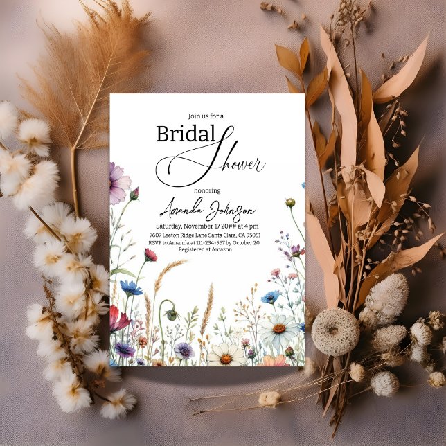 Invitación Flor de agua Floral silvestre Campo de novia ducha (Subido por el creador)