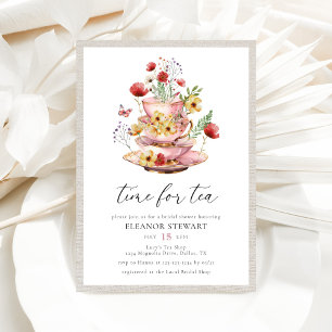 Invitación Flor De Agua Para La Ducha De Tea Bridal
