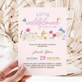 Invitación Flor de agua rosada Rubor Baby Girl Shower