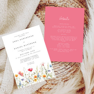 Invitación Flor de agua silvestre todo en un Boda