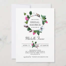 Invitación Flor de algodón blanco. Rústica Floral Bridal Show