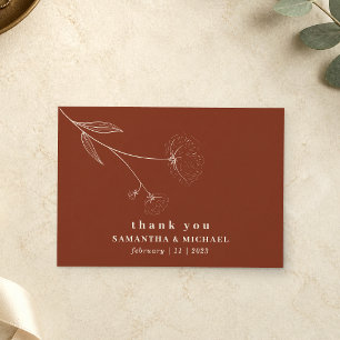 Invitación Flor de Algodón Boho Terracota quemada gracias