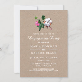 Invitación Flor de algodón. Parte de compromiso botánico ruso