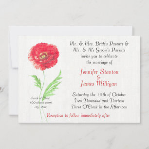 Invitación Flor de amapola silvestre