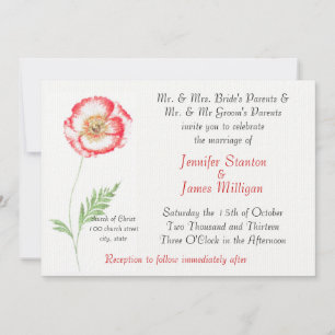 Invitación Flor de amapola silvestre