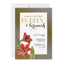 Flor de Amarilis Roja Comprobada en Oro