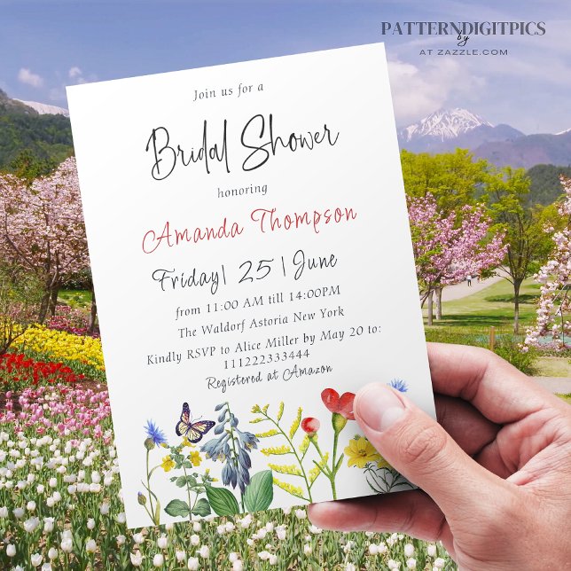 Invitación Flor de amor simple ducha de novia floral (Subido por el creador)