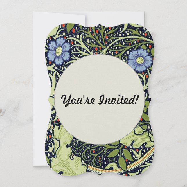 Invitación Flor de antigüedades de William Morris Seaweed (Anverso)