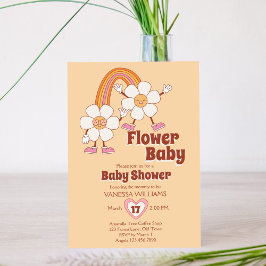 Invitación Flor de boho retro 70