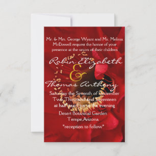 Invitación Flor de Cactus Rojo en flor