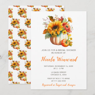 Invitación Flor de calabaza Bouquet Ducha de novia