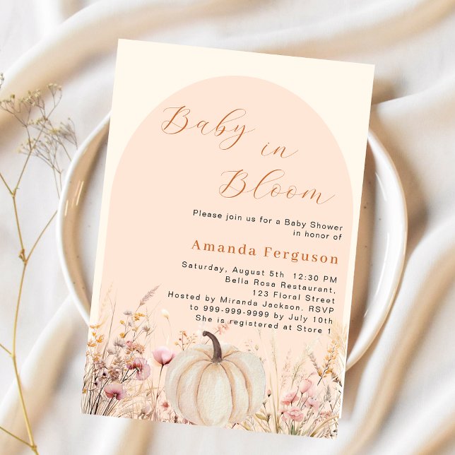 Invitación Flor de calabaza de arca de melocotón silvestre Ba (Subido por el creador)