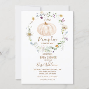 Invitación Flor de calabaza otoñal está en camino Baby Shower
