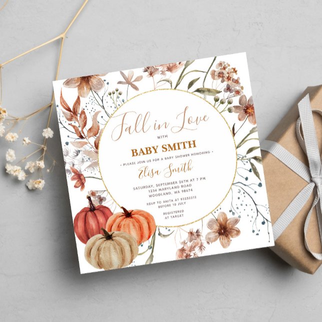 Invitación Flor de calabaza se enamora Baby Shower (Subido por el creador)