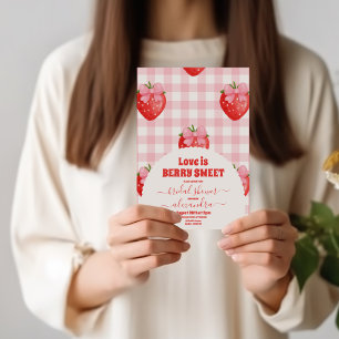 Invitación Flor de cereza de fresa rosa roja