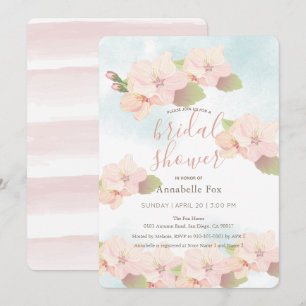 Invitación Flor de cerezo acuarela rosa ducha de novia