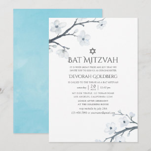 Invitación Flor de Cerezo Bat Mitzvah