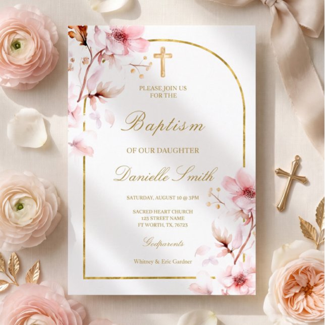 Invitación Flor de cerezo Bautismo floral (Subido por el creador)