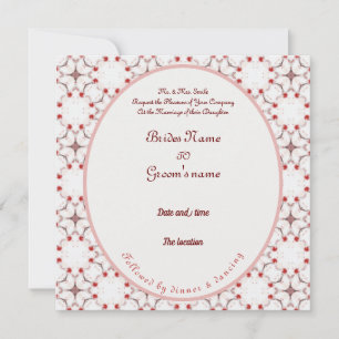 Invitación flor de cerezo boda rojo y blanco elegante