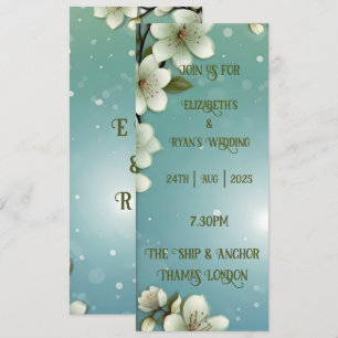 Invitación Flor de cerezo caprichosa con espárragos