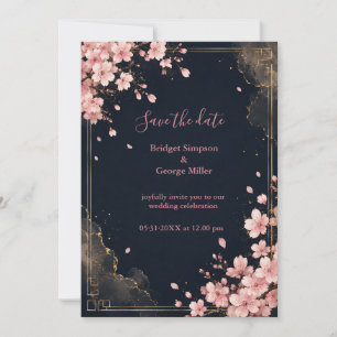 Invitación Flor de Cerezo de Boda Sakura de Lujo Moderno