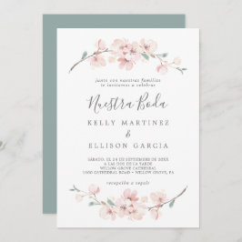 Invitación Flor de cerezo de primavera Nuestra Boda