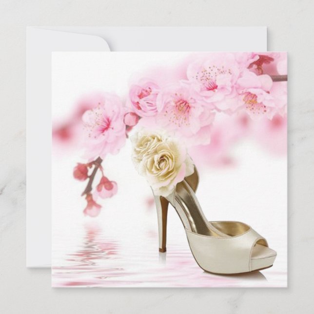 Invitación flor de cerezo ducha de novia sakura rosa (Anverso)