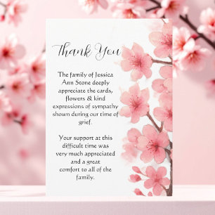 Invitación Flor de cerezo floral funeral muerte gracias 